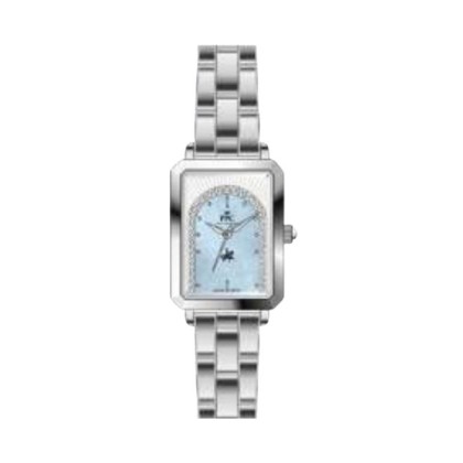 Paris Polo Club PPC-FE04-SL-BU Silver Solid Steel Band Women Watch